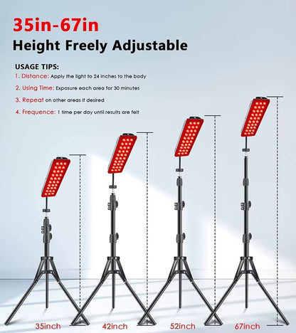 Red Light Therapy Lamp for Full Body Infrared Light Device Face LED Light Body Pain Stress Relief Daily Skin Care 660Nm 850Nm