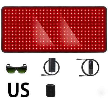 406Pcs Leds Red Light Therapy Heating Larger Pad 660Nm Waist Back Shoulder Muscle Pain Yogamat Relief Relax Infrared Light 850Nm