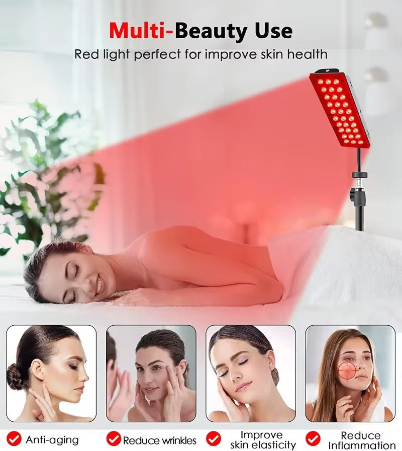 Red Light Therapy Lamp for Full Body Infrared Light Device Face LED Light Body Pain Stress Relief Daily Skin Care 660Nm 850Nm
